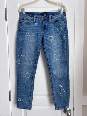 Lucky Brand Charlie Capri Geometric Painted Denim Jeans - Size 8